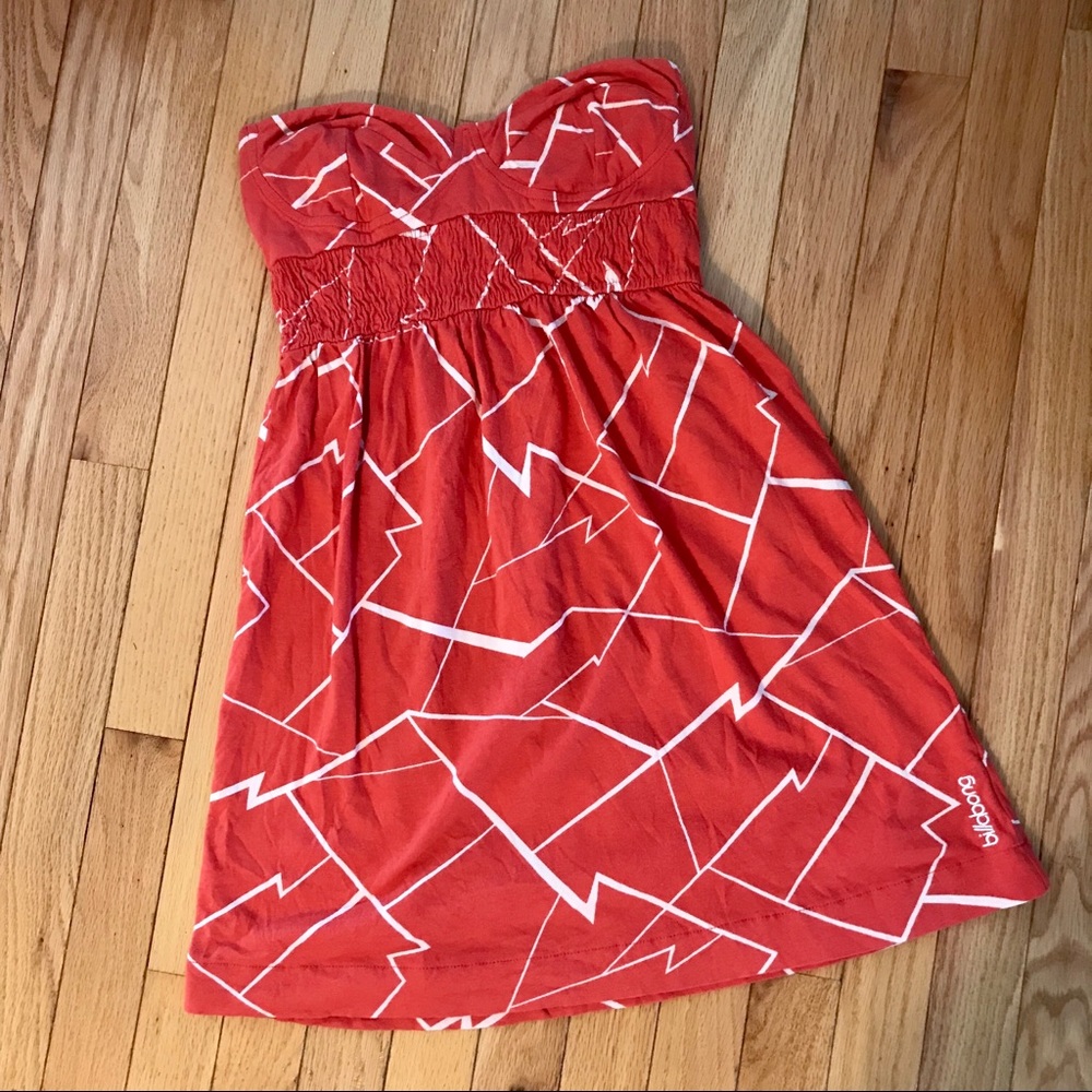 Billabong Orange Strapless Dress